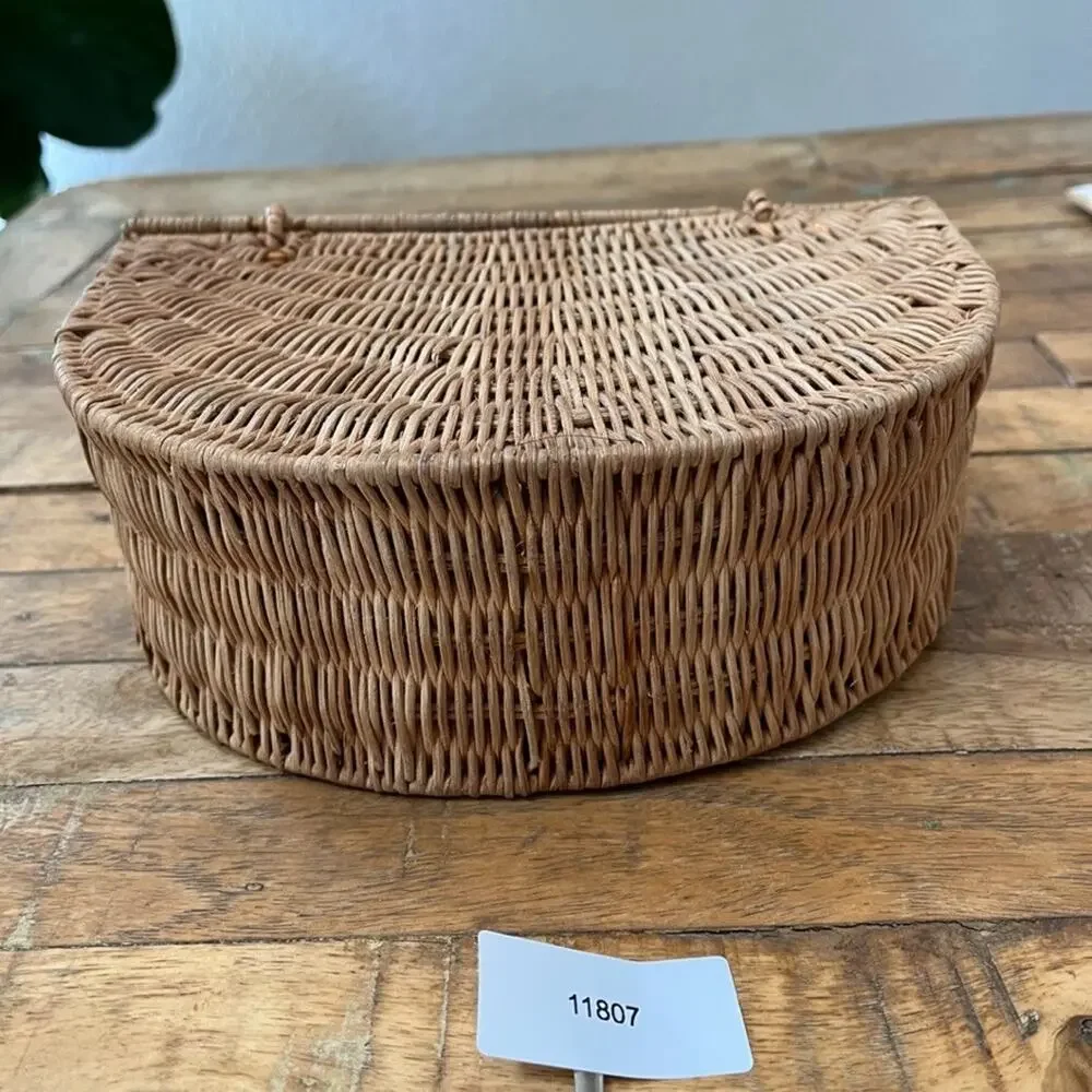 Half Moon Rattan Wicker Bag 9
